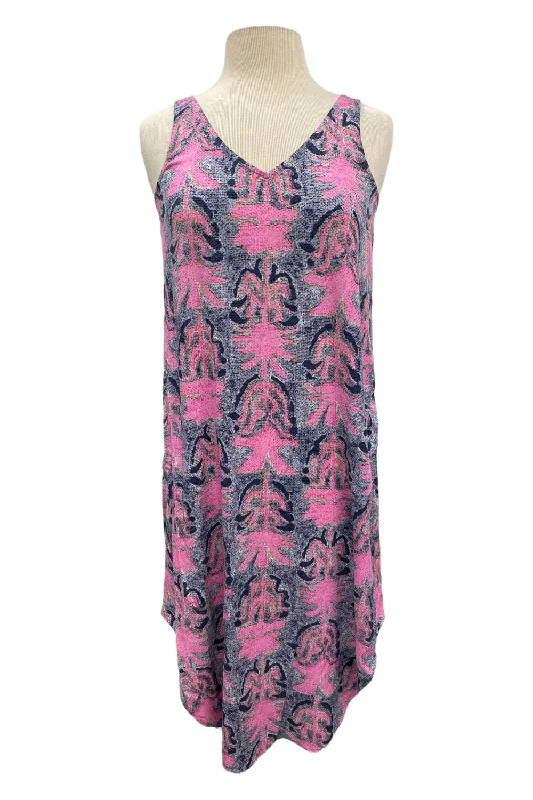 NIC+ZOE Pink/Multi Petal Patch Live In Sleeveless Midi Tank Dress S241977