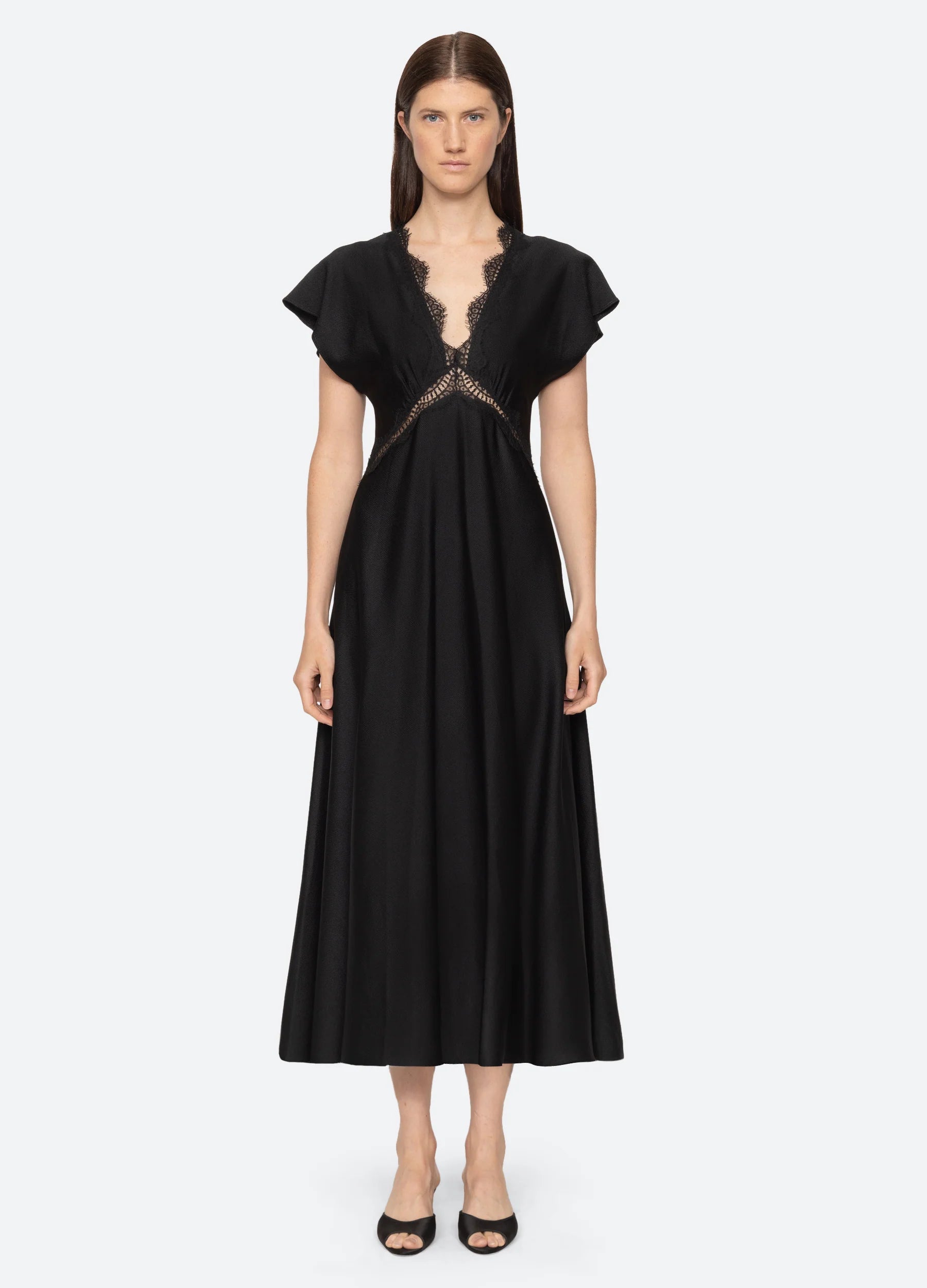 Noa Satin V-Neck Maxi Dress