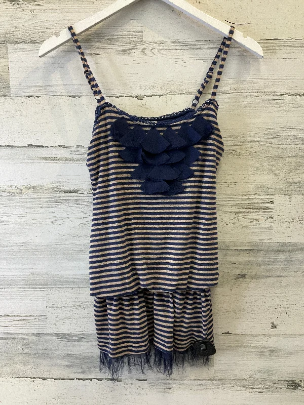 Blue & Tan Top Sleeveless Mine, Size S