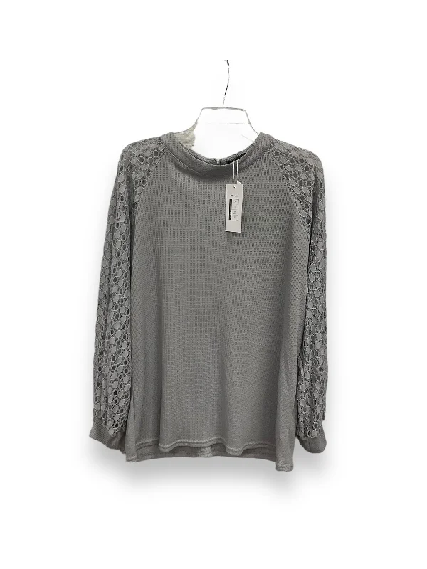 Grey Top 2pc 3/4 Sleeve Cmc, Size Xl