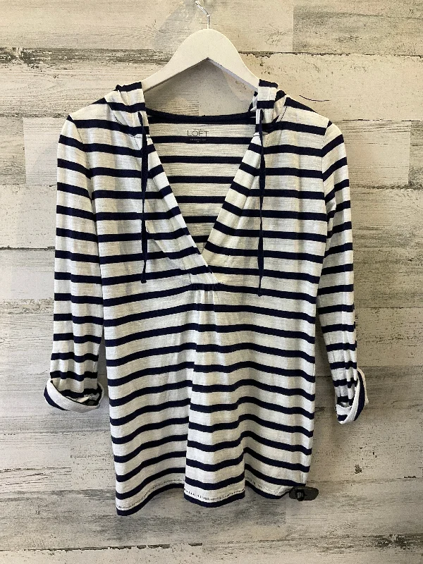 Striped Pattern Top Long Sleeve Loft, Size Xs