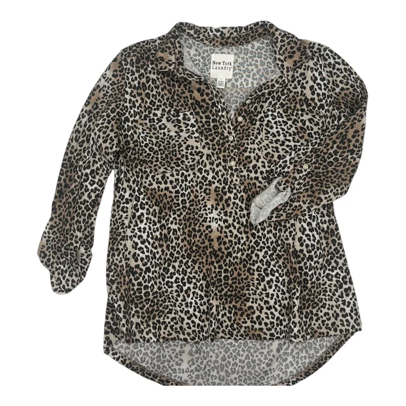 Top 3/4 Sleeve By New York Laundry In Animal Print, Size:L